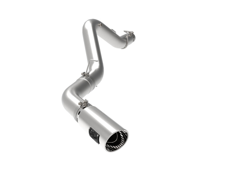 aFe Large Bore-HD 5 IN 409 SS DPF-Back Exhaust System w/Polished Tip 20-21 GM Truck V8-6.6L 49-44125-P 49-44125-P Photo - Primary