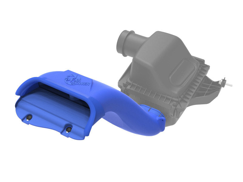 aFe Rapid Induction Dynamic Air Scoop 2021+ Ford F-150V6/V8 - Blue 52-10010SL 52-10010SL Photo - Mounted