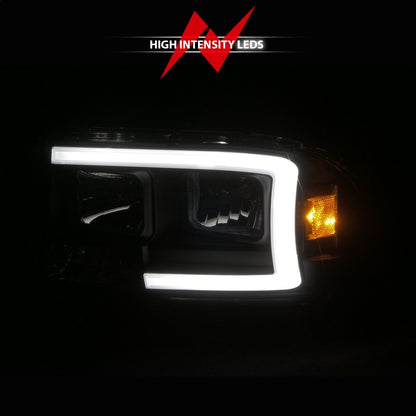 ANZO 97-04 Dodge Dakota/Durango Crystal headlight Set w/ Light Bar Black Housing 111591 111591 Photo - Unmounted