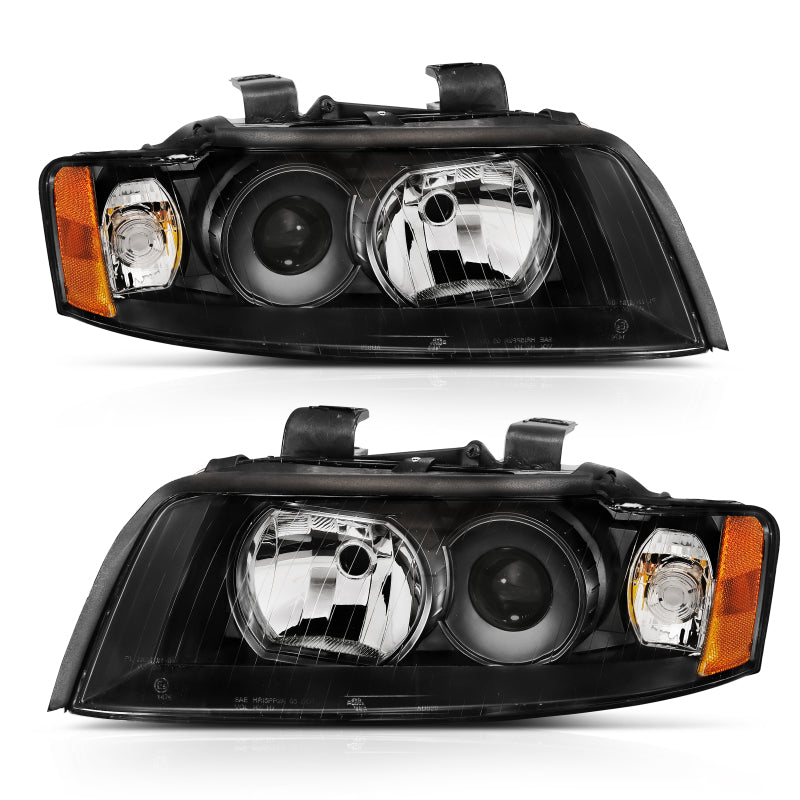 ANZO 2002-2005 Audi A4 Projector Headlight Black G2 (Halogen Type) 121528 121528 Photo - lifestyle view