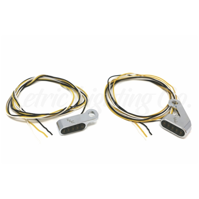 Letric Lighting Black Mini Mirror Mounted Front LED Turn Signals - Chrome LLC-MMM-C LLC-MMM-C Photo - Primary