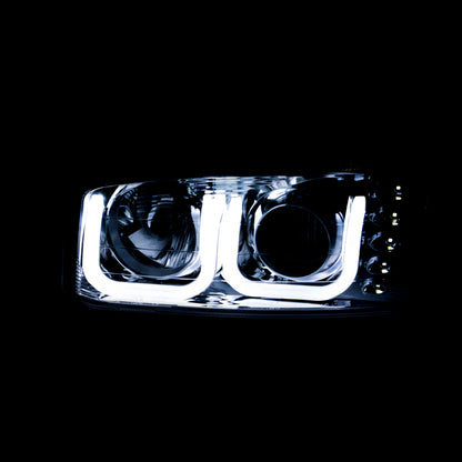 Anzo 1999-2006 Gmc Sierra 1500 Projector Headlights w/ U-Bar Black 111303 Photo - Mounted