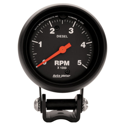 Autometer Gauge, Tachometer, 2 5/8", 5K Rpm Diesel, Pedestal, Z-Series 2888 Photo - Primary