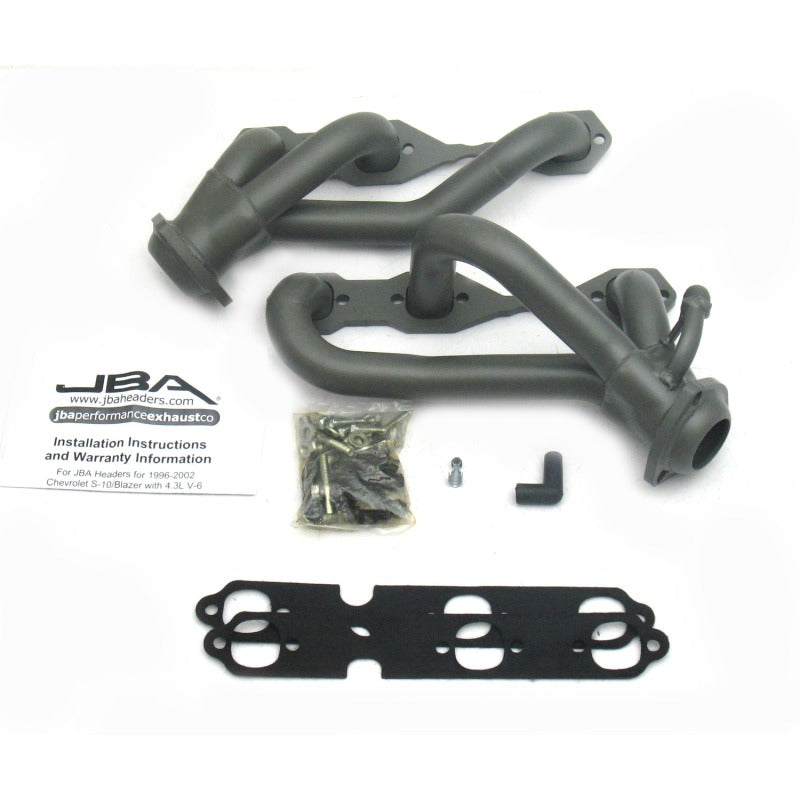 JBA 96-01 GM S Truck 4.3L V6 w/o A.I.R. Injection 1-1/2in Primary Ti Ctd Cat4Ward Header 1842S-3JT 1842S-3JT Photo - Primary