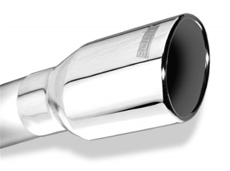 Borla Universal Polished Tip Single Round Rolled Angle-Cut w/Clamp 20154 20154 Photo - Primary