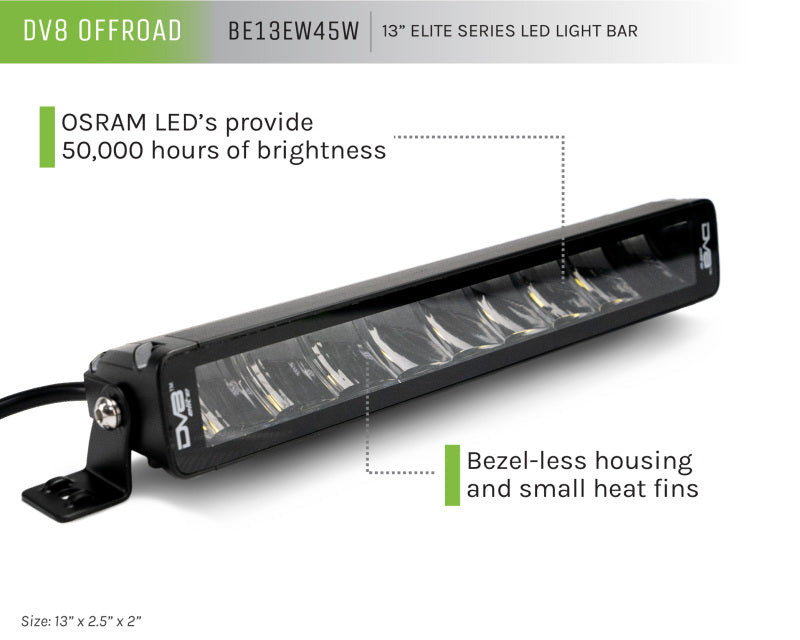 DV8 Offroad Elite Series 13in Light Bar 45W Flood/Spot LED BE13EW45W BE13EW45W User 2