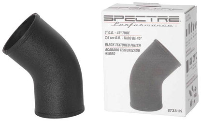 Spectre Universal Intake Elbow Tube (ABS) 3in. OD / 45 Degree - Black Textured Powdercoat 87381K 87381K Photo - out of package