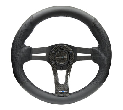 NRG Reinforced Steering Wheel- 320mm Sport Steering Wheel w/ Carbon center RST-002RCF Photo - Primary