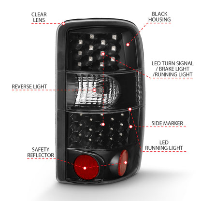 ANZO 2000-2006 Chevrolet TahOE Led Taillights Black/Clear 311298 311298 Photo - out of package