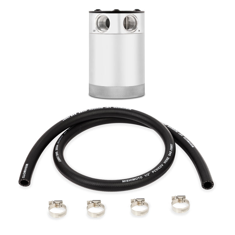 Mishimoto Assembled Universal 2-Port Catch Can Polished w/ Hose MMBCC-CBTWO-PH MMBCC-CBTWO-PH Photo - Primary