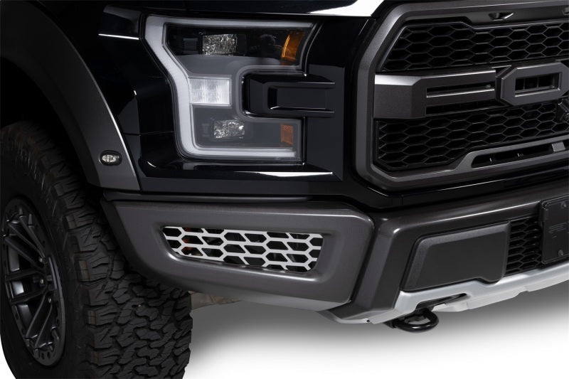 Putco 18-20 Ford F-150 Raptor - Hex Shield - Polished SS Bumper Grille Inserts 82168 82168 Photo - Mounted