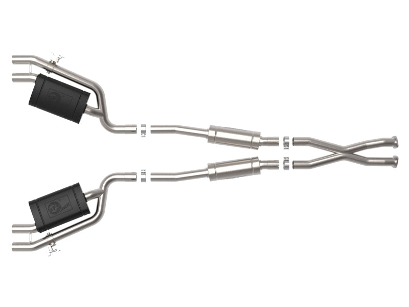 aFe Gemini XV 2.5in 304 SS Cat-Back Exhaust w/Cut-Out 18-22 Kia Stinger V6 3.3L 49-37025 49-37025 Photo - Unmounted