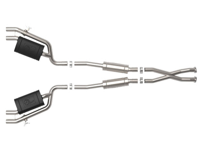 aFe Gemini XV 2.5in 304 SS Cat-Back Exhaust w/Cut-Out 18-22 Kia Stinger V6 3.3L 49-37025 49-37025 Photo - Unmounted