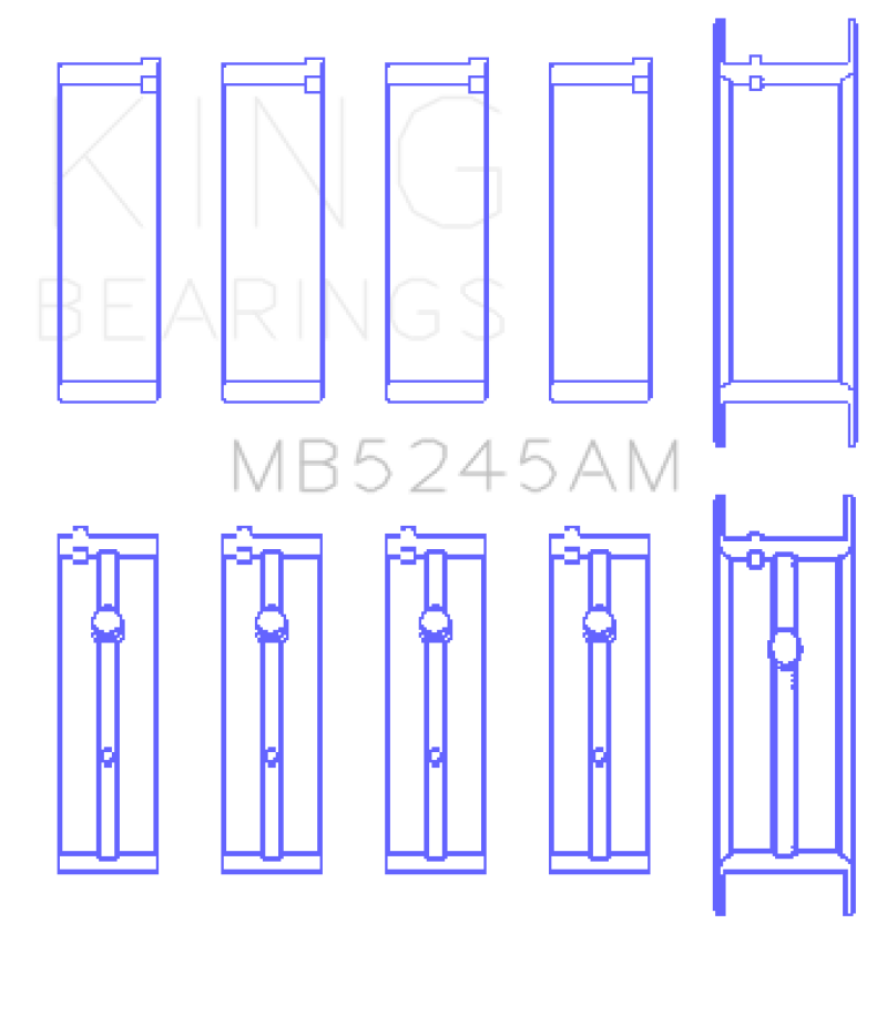 King Engine Bearings King 91-04 Nissan 146CI/2.4L KA24DE L4 / 89-97 146CI/2.4L KA24E L4  (Size +0.75) Main Bearing Set MB5245AM0.75 MB5245AM0.75 Photo - Primary