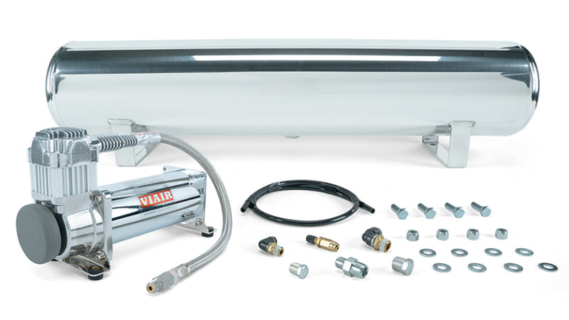 Air Lift 4 Gal. Polished Tank w/ Viair 444c Chrome Compressor (Incl. Fittings & Mounting Hardware) 27802 27802 Photo - Primary
