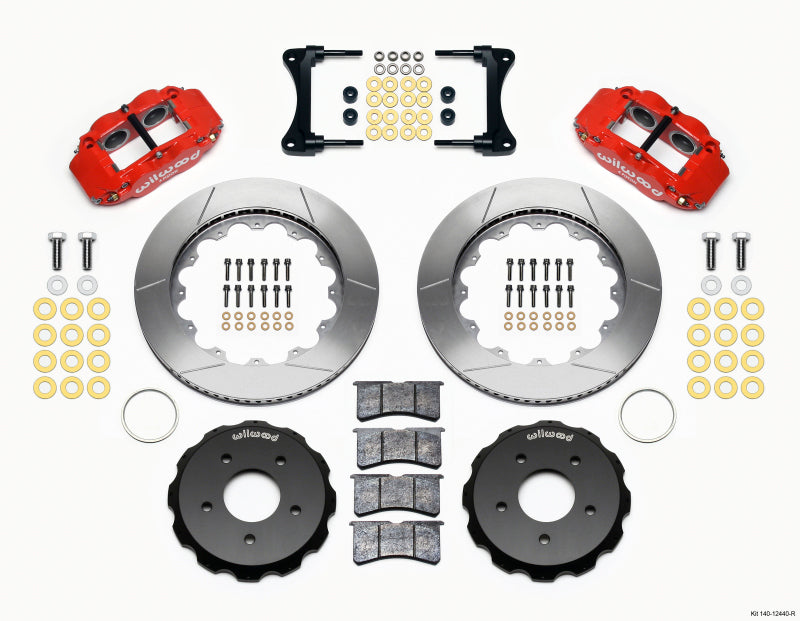 Wilwood Fnsl4R Front Hat Kit, 14.00", Red, 2007-Up Jeep Wrangler 140-12440-R Photo - Primary