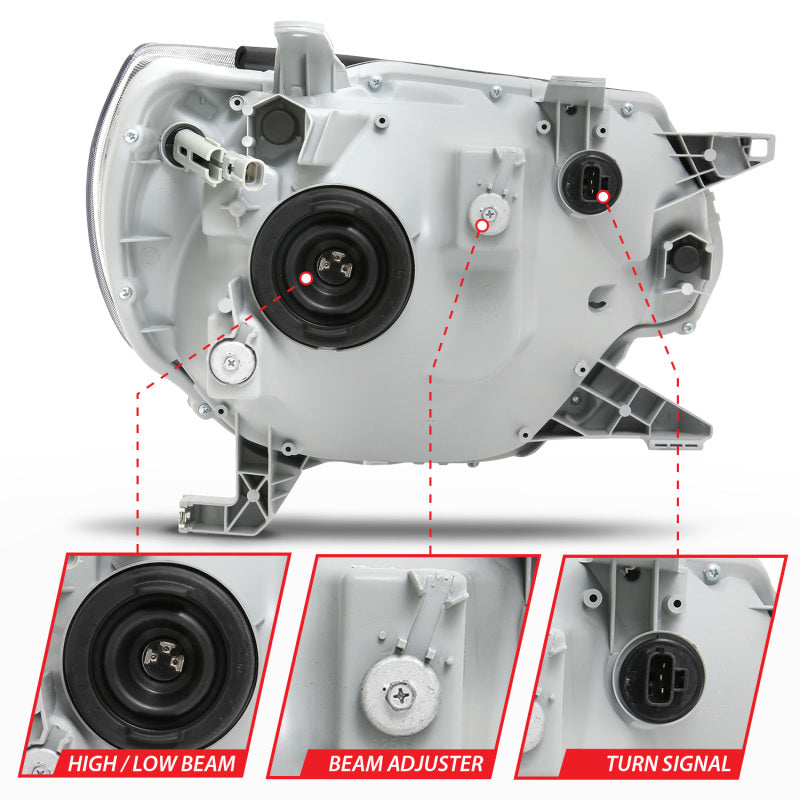 Anzo  2012-2015 Toyota Tacoma Crystal Headlights Black 111395 Photo - Unmounted