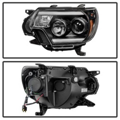 Spyder Toyota Tacoma 12-15 Projector Headlights Light Bar DRL Black PRO-YD-TT12-LBDRL-BK 5081711 5081711 Photo - Unmounted