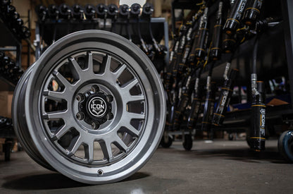 ICON Anza 17x8.5 5x5 -6mm Offset 4.5in BS 71.5mm Hub Bore Gun Metal Wheel 8217857345GM 8217857345GM Photo - lifestyle view