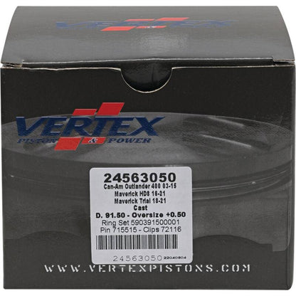 Vertex Pistons Vertex Piston 2011 Can-Am Commander 800 800cc +0.50mm Oversized Cast Replica Piston Kit 24563050 24563050 Photo - Primary