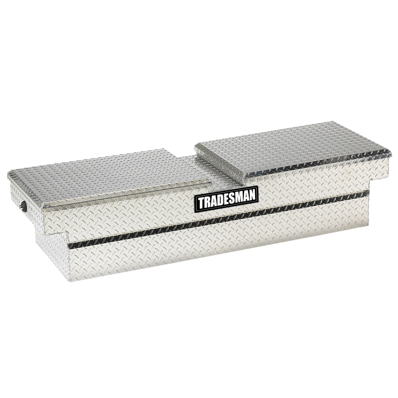 Tradesman Aluminum Gull Wing Cross Bed Truck Tool Box w/Push Button (70in.) - Brite 9150PB 9150PB User 1