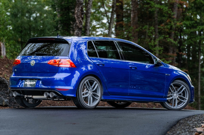 MBRP 15-19 VW Golf R 3 in Cat Back w/ 4 in OD Quad Carbon Fiber Tips - T304 S46053CF S46053CF Photo - lifestyle view