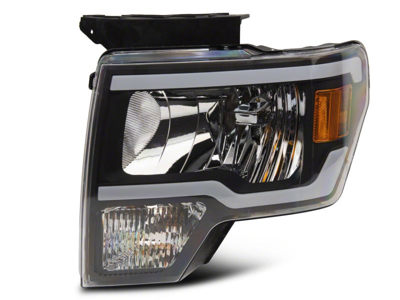 Raxiom 09-14 Ford F-150 Axial Series Headlight w/ SEQL LED Bar- Blk Housing (Clear Lens) T566368 T566368 Photo - Close Up