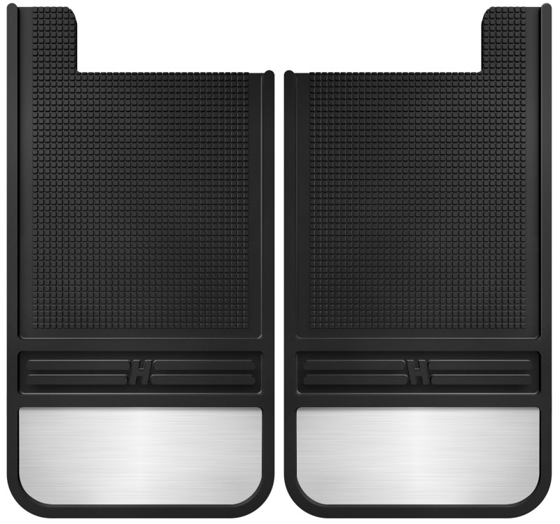 Husky Liners Universal 12in Wide Black Rubber Rear Mud Flaps w/ Weight 55101 55101 Photo - Primary