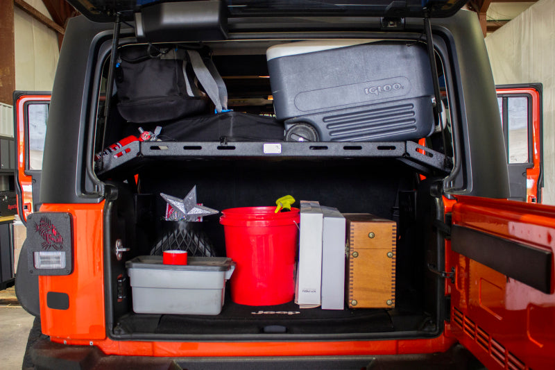 Fishbone Offroad 07-18 Jeep Wrangler JK 4 Door Fisbone Offroad Interior Storage Rack FB25116 FB25116 Photo - lifestyle view