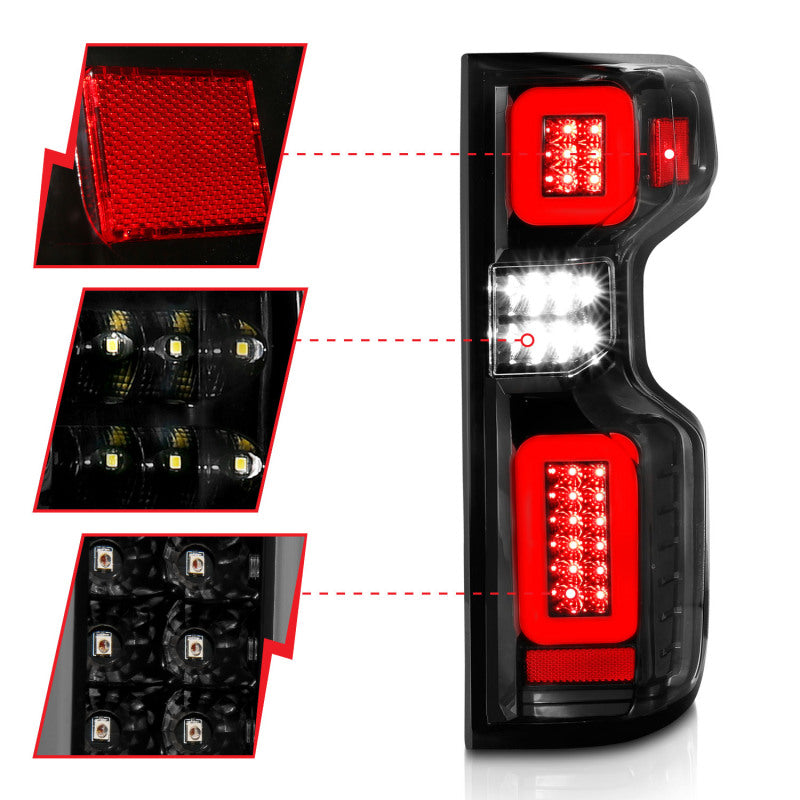 ANZO 19-21 Chevy Silverado Full LED Tailights Black Housing Clear Lens G2 (w/C Light Bars) 311414 311414 User 2