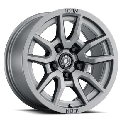 ICON Vector 5 17x8.5 5x5 -6mm Offset 4.5in BS 71.5mm Bore Titanium Wheel 2617857345TT 2617857345TT Photo - Primary