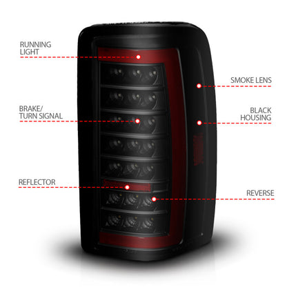 ANZO 00-06 Chevrolet Tahoe / GMC Yukon Full LED Taillights w/ Lightbar Black Housing/Smoke Lens 311449 311449 User 3