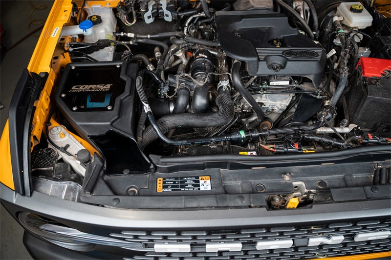 CORSA Performance Corsa 21-22 Ford Bronco 2.3L Closed Box Air Intake With Donaldson Powercore Dry Filter 470026 470026 Photo - Mounted
