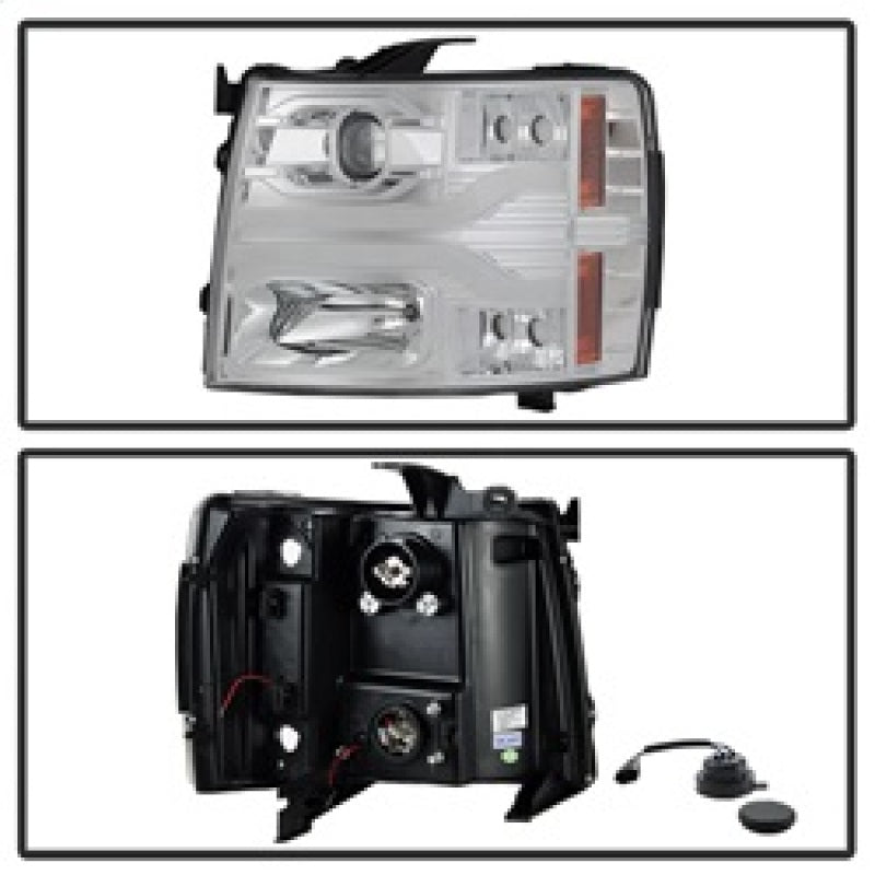 Spyder Chevy Silverado 1500 07-13 Version 3 Projector Headlights - Chrome PRO-YD-CS07V3-LBDRL-C 5083616 5083616 Photo - Unmounted