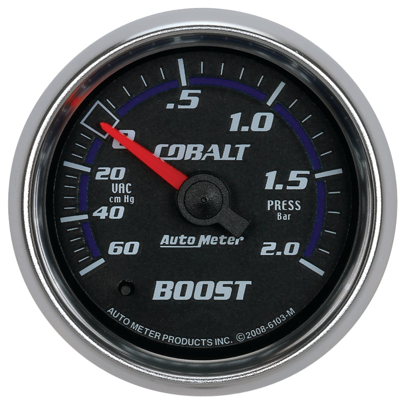 Autometer Cobalt 52mm 2 BAR Mechanical Boost Gauge 6103-M 6103-M Photo - Primary