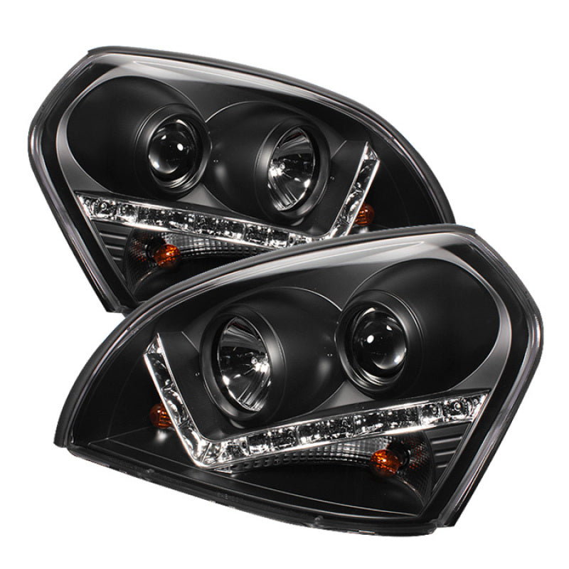Spyder Hyundai Tucson 04-09 Projector Headlights DRL Black High H1 Low H1 PRO-YD-HYTUC04-DRL-BK 5029447 5029447 Photo - Primary