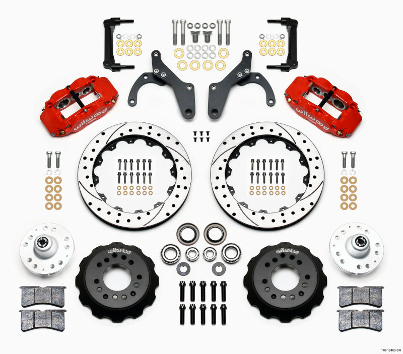 Wilwood Narrow Superlite 6R Front Hub Kit 12.88in Drill Red 59-64 Chevy Impala / 63-64 Corvette 140-12460-DR 140-12460-DR Photo - Primary