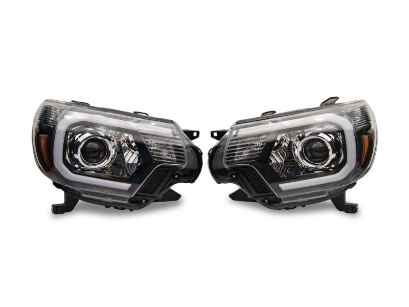 Raxiom 12-15 Toyota Tacoma Axial Series Projector Headlights w/ LED Bar- Blk Housing (Clear Lens) TT21849 TT21849 Photo - Close Up