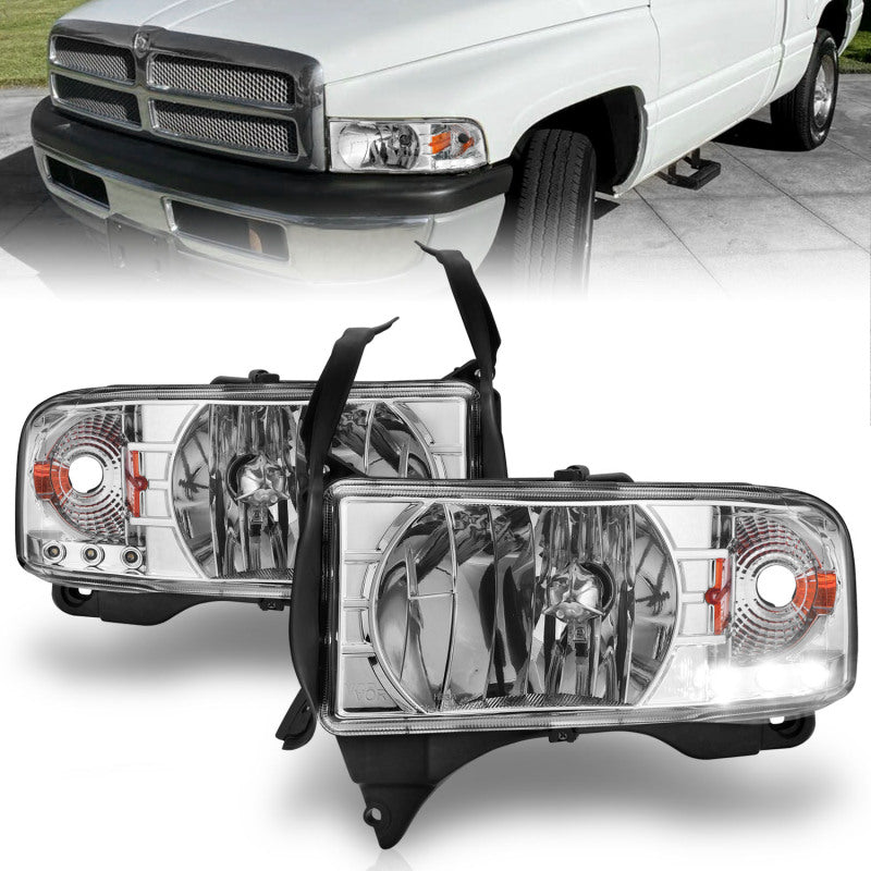 Anzo 1994-2001 Dodge Ram Crystal Headlights Chrome w/ LED 111206 Photo - Primary