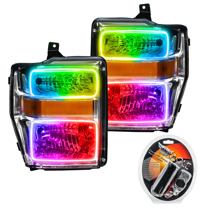ORACLE Lighting Oracle 08-10 Ford F250/350 Pre-Assembled Halo Headlights - Chrome Housing - ColorSHIFT 7189-330 7189-330 Photo - Primary