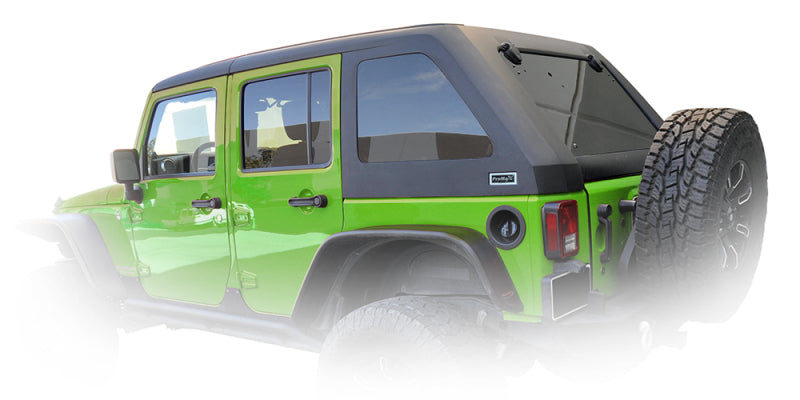 DV8 Offroad 07-18 Jeep Wrangler JK 2 Piece Fast Back Hard Top 4 Door - Black HT07FB42 HT07FB42 Photo - Mounted