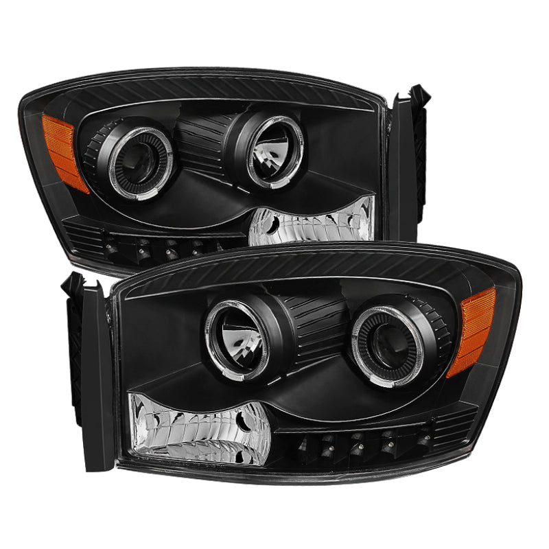 SPYDER Xtune Dodge Ram 1500 06-08 / Ram 2500/3500 06-09 Halo Projector Headlights Black PRO-JH-DR06-LED-BK 9028328 9028328 Photo - Primary