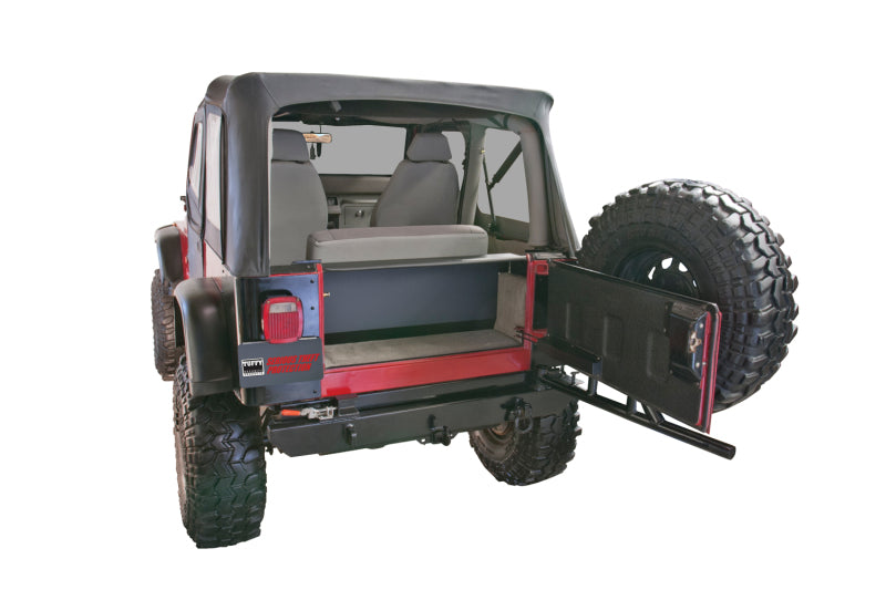 Tuffy Products Tuffy Yj Tailgate Security Enclosure- 01Blk 8795 Yj Wg 297-01 297-01 Photo - Mounted