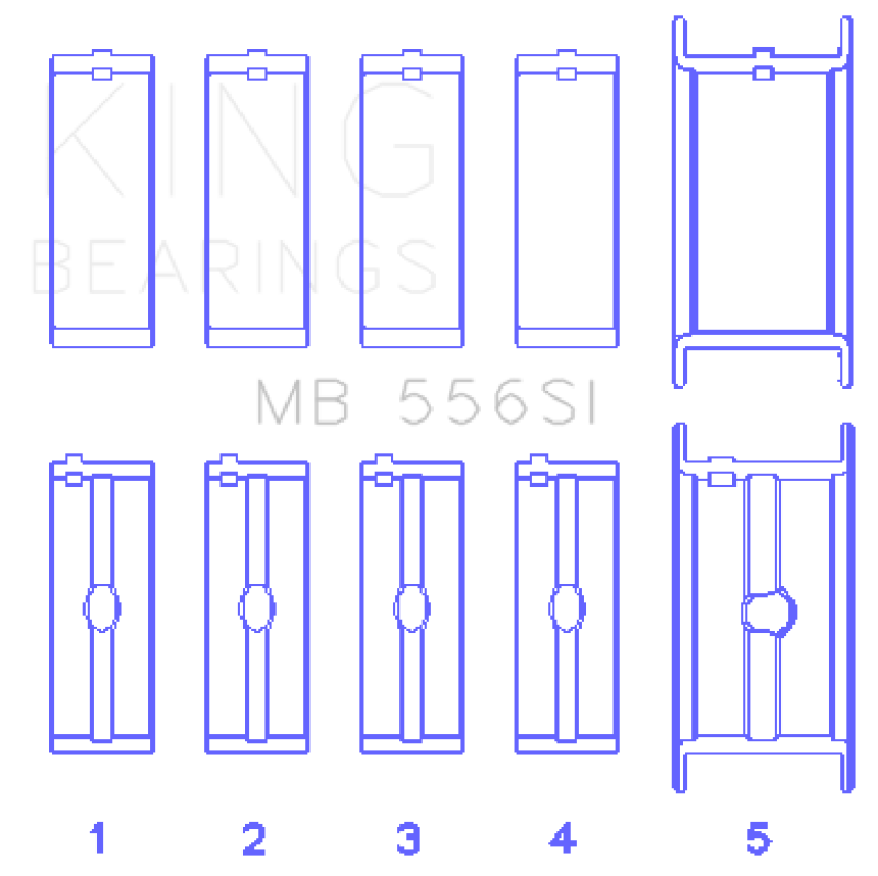King Engine Bearings King Chevrolet 396/400/427/502 (Undersize 0.30in) SI-Series Main Bearing Set MB556SI030 MB556SI030 Photo - Primary