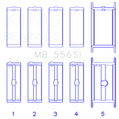 King Engine Bearings King Chevrolet 396/400/427/502 (Undersize 0.30in) SI-Series Main Bearing Set MB556SI030 MB556SI030 Photo - Primary