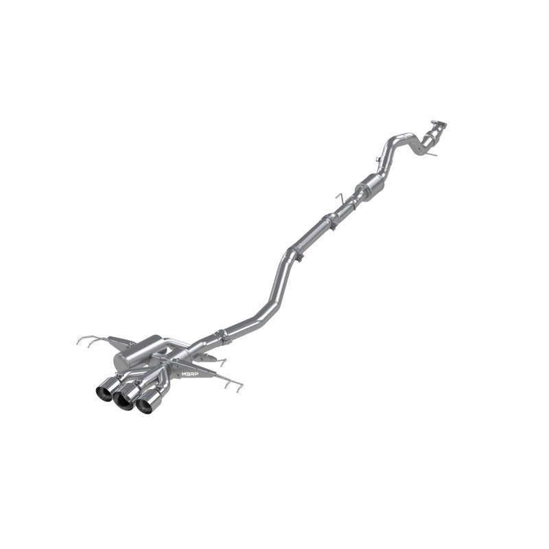 MBRP 17-22 Honda Civic Type R 2.0L T304 Stainless Steel 3.0in Cat-Back w/Triple Center Outlet S4901304 S4901304 Photo - Primary