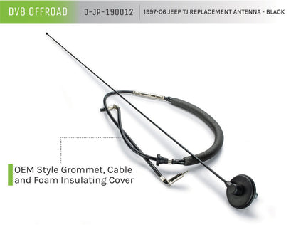 DV8 Offroad 1997-06 Jeep TJ Replacement Antenna Black D-JP-190012 D-JP-190012 Product Brochure - a specific brochure describing a Product