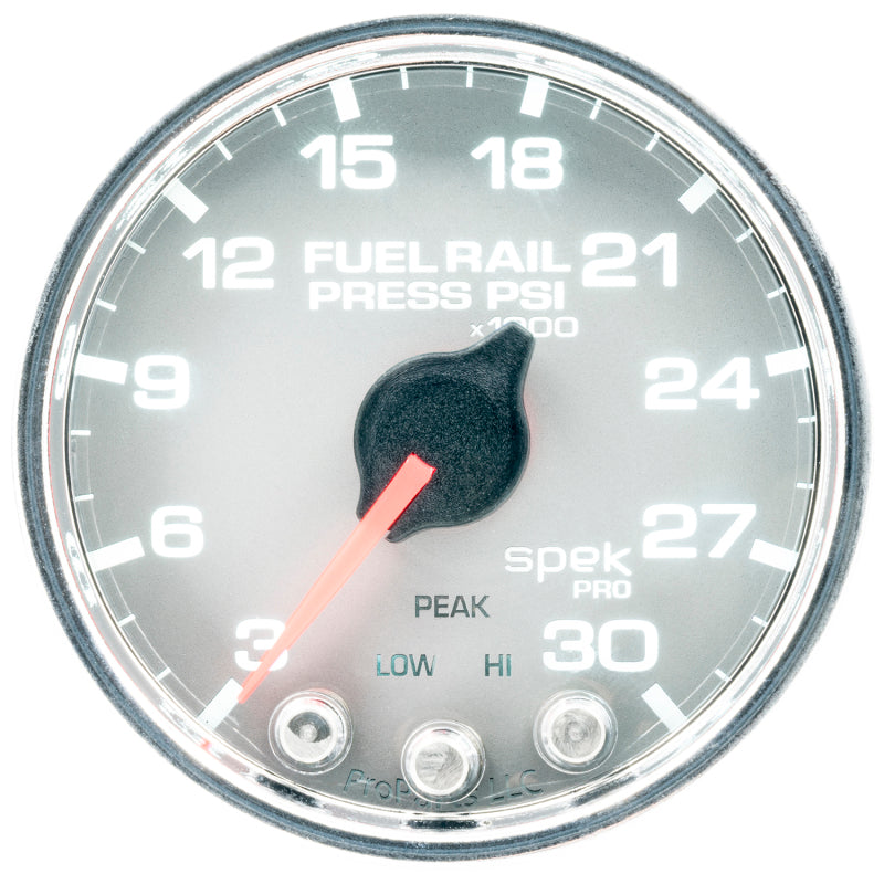 Autometer Spek-Pro Gauge Rail Press 2 1/16in 30Kpsi Stepper Motor W/Peak & Warn Slvr/Chrm P32121 P32121 User 2