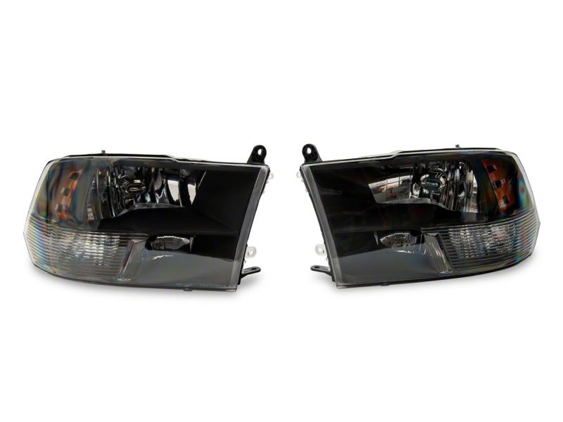 Raxiom 09-18 Dodge RAM 1500 Axial Series Euro Style Headlights w/ Dual Bulb Blk Housing (Clear Lens) R118016 R118016 Photo - Close Up