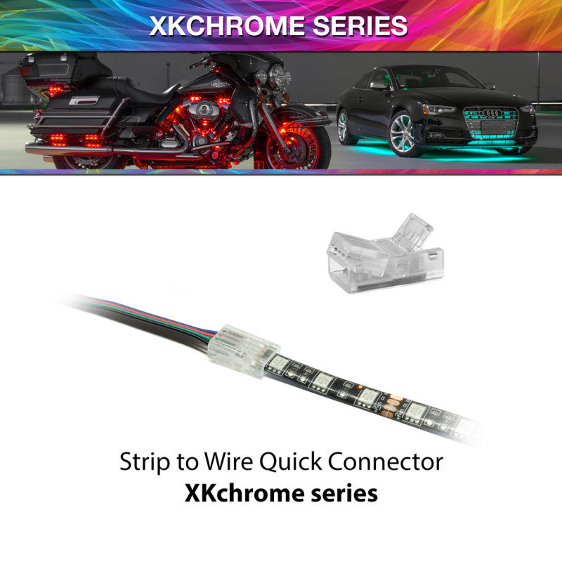 XKGLOW XK Glow 4 Pin Quick Connector- Strip to Wire XKchrome XK-4P-CNT-SW